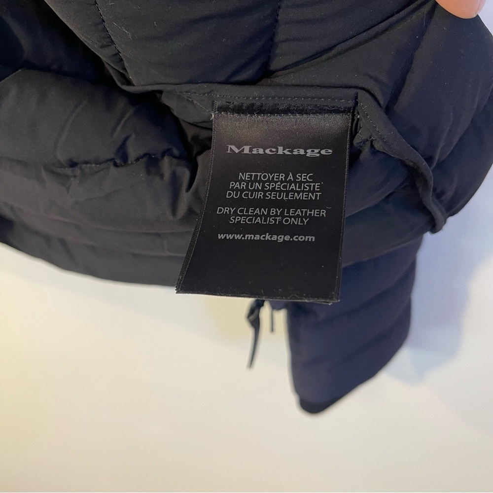 Mackage Mike Down Hooded Puffer Goose Down Jacket Size 42 - Navy Blue - Picture 9 of 14